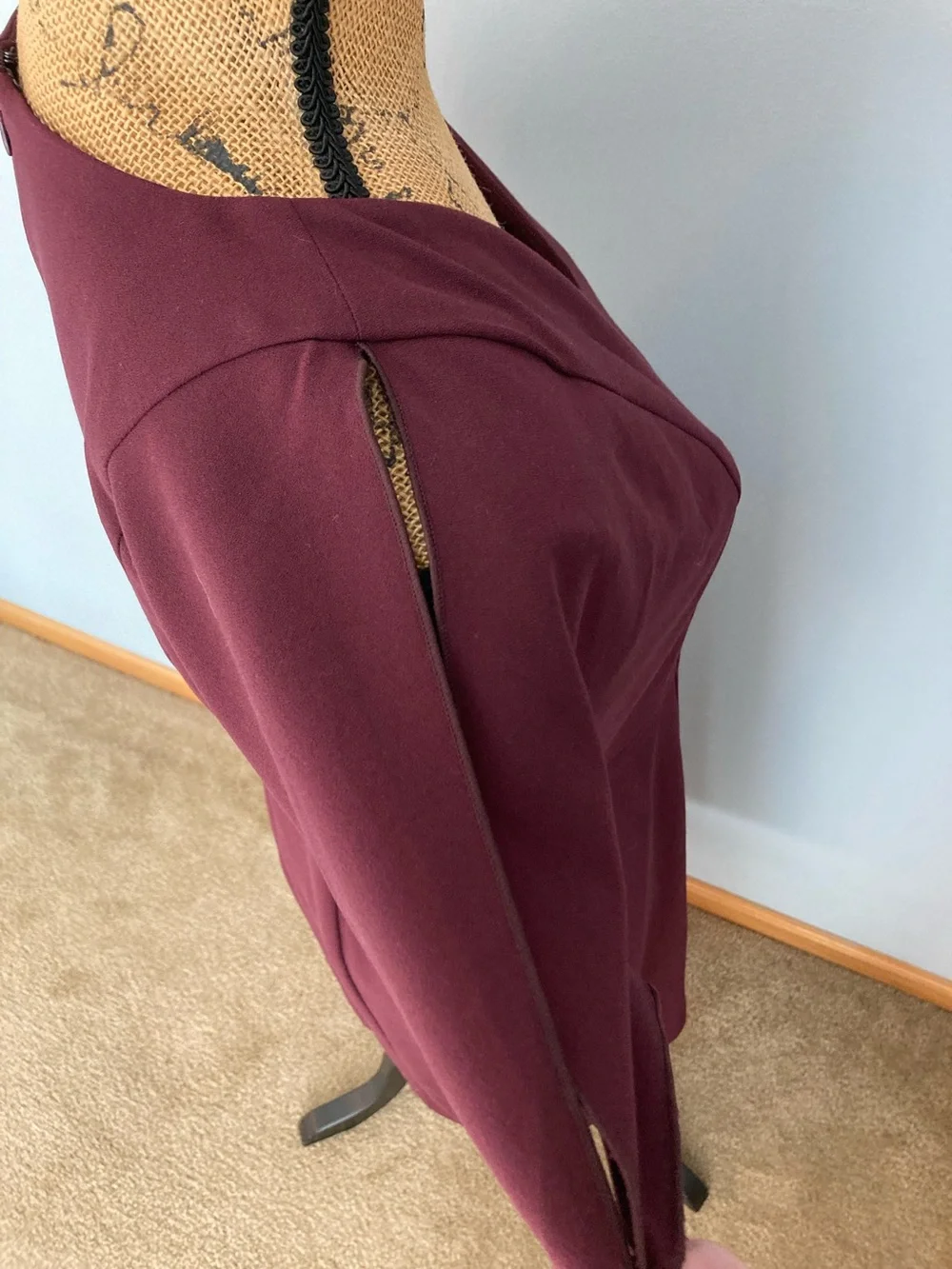 NWT Ann Taylor Wine V-Neck Midi Dress